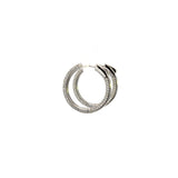 Sterling Silver Cubic Zirconia Medium Hoop Earrings