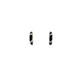 Sterling Silver Black Enamel Huggie Earrings