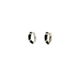 Sterling Silver Black Enamel Huggie Earrings