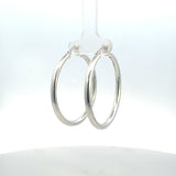 Sterling Silver Large Tube Hoop Earrings