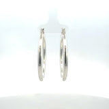 Sterling Silver Large Tube Hoop Earrings