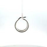 Sterling Silver Medium Tube Hoop Earrings