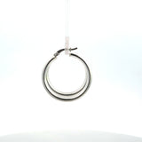 Sterling Silver Large Tube Hoop Earrings