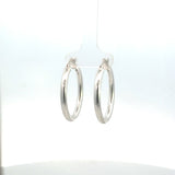 Sterling Silver Large Tube Hoop Earrings