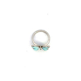 Sterling Silver Marquise Cubic Zirconia & Larimar Butterfly Ring