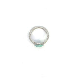 Sterling Silver Larimar Ring with Scallop Shank Design
