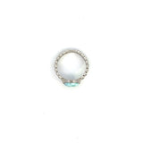 Sterling Silver Larimar Ring with Chain Design Shank