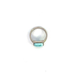 Sterling Silver Rectangle Larimar Gemstone Ring