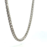 Sterling Silver Rhodium Plated Italian Ice 4 Sided Chain