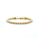 Two Tone Sterling Silver Italian Ice 4 Sided Bracelet