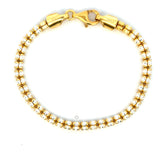 Two Tone Sterling Silver Italian Ice 4 Sided Bracelet