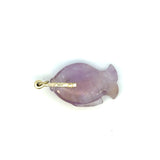 14K Yellow Gold Large Amethyst Fish Pendant with Tsavorite Eye