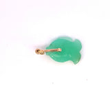 14K Yellow Gold Chrysoprase Fish Pendant with Tsavorite Eye