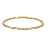 Gold Finish Sterling Silver | April Birthstone Flexi Tennis Bracelet | Diamond