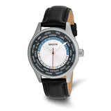 Mason World Time Leather Strap Watch