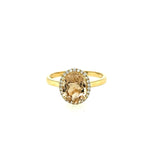 18K Yellow Gold Tourmaline and Diamond Ring