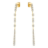 14K Yellow Gold Graduated Diamond Drop Earrings