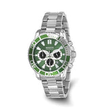 Mason Stainless Steel Chronograph Watch – Green Dial & Green Bezel