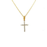 18K Yellow Gold Diamond Cross Pendant