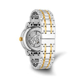 Mason Two-Tone Automatic Skeleton Watch – Silver Dial & Gold Bezel