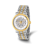 Mason Two-Tone Automatic Skeleton Watch – Silver Dial & Gold Bezel