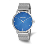 Mason Silver Mesh Watch – Blue Dial