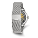 Mason Stainless Steel Skeleton Watch – Silver Dial & Mesh Bracelet